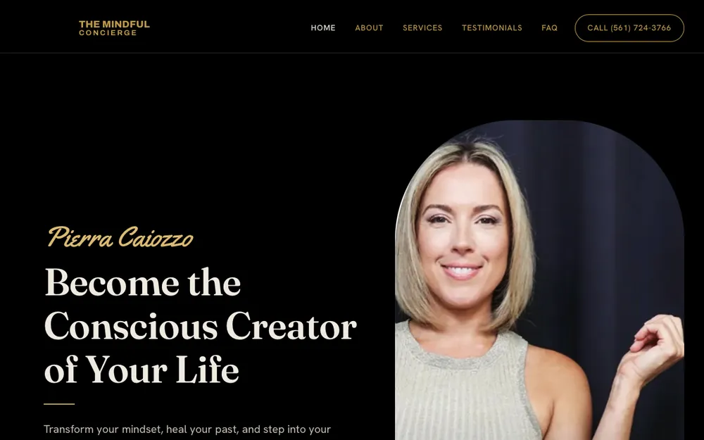 The Mindful Concierge website homepage
