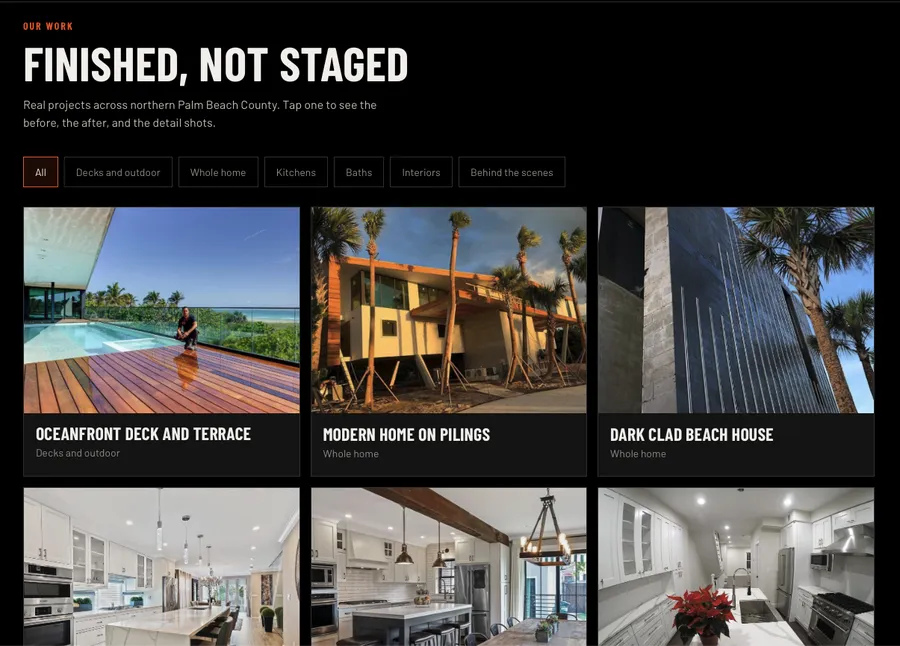 Filterable project gallery
